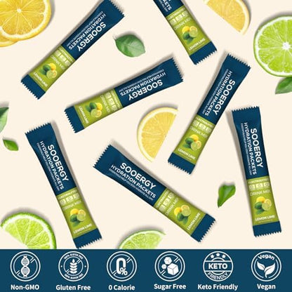 Electrolytes Powder Packets Sugar Free Hydration Packets, 7 Flavors Liquid Daily IV Electrolyte Drink Mixes for Rehydration with Electrolytes, Vitamins, 0 Calorie, 20 Sticks