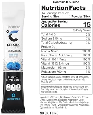 CELSIUS Hydration™ Lemon Lime, Sugar Free Electrolyte Hydration Drink Mix (Pack of 14)
