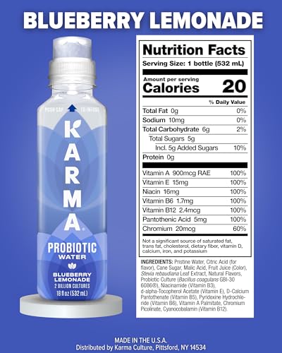 Karma Probiotic Water - 12 Pack, Watermelon Wild Berry Drink - Immune &amp; Gut Health Support