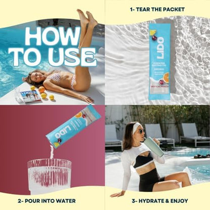 LIDO Lemonade Electrolyte Powder Packets — Clean, Zero-Sugar Hydration Drink Mix with Balanced Sodium for Fast Replenishment — Vegan, Paleo &amp; Fasting Friendly — 28 Sticks