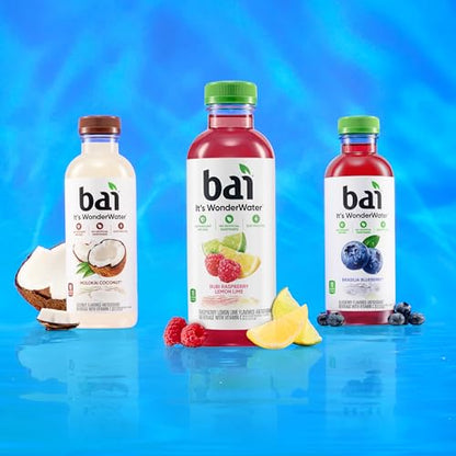 Bai Coconut Variety Pack, Antioxidant Infused Water Beverage, with Vitamin C and No Artificial Sweeteners, 18 fl oz bottles, 12 pack