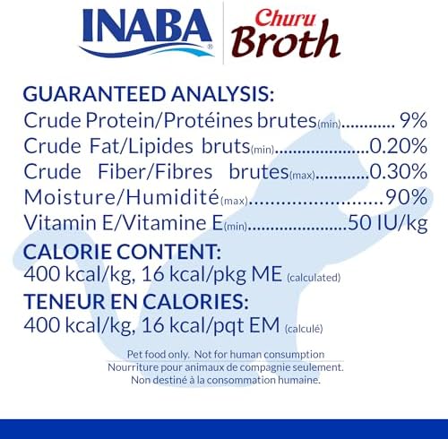 INABA Churu Broth for Cats Senior 10+, Side Dish Pouch, 1.4 Ounces per Pouch, 12 Pouches Total, Chicken &amp; Tuna Recipe