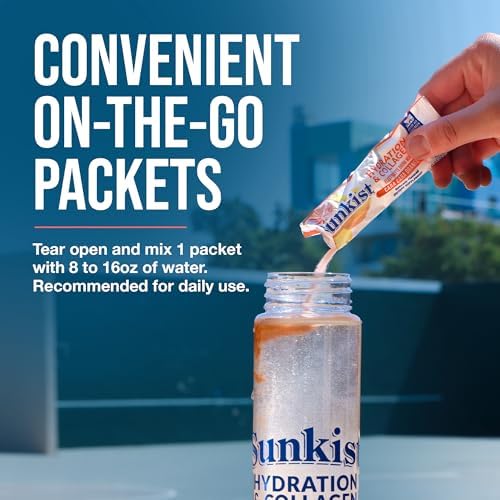 The Frozen Bean Sunkist Collagen Drink Mix - Hydration Strawberry Lemon Electrolyte Drink for Women with Vitamin C, Zinc, Collagen Peptides, Naturally Flavored - 20 Pack