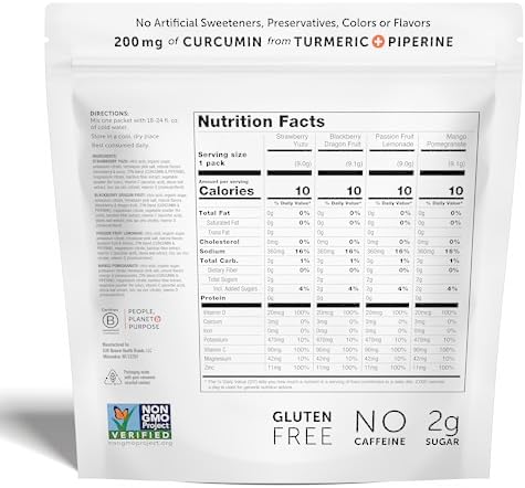 ZYN Electrolyte Drink Mix Hydration Packets, Electrolytes Powder, Hydration Packets w/Turmeric Curcumin, Vitamin C and D, Zinc, Hydrate Electrolyte Powder Packets for Wellness, Variety Pack of 24