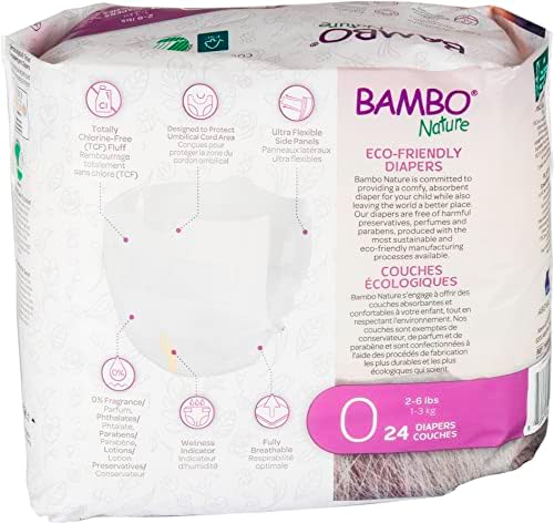 Bambo Nature Premium Eco-Friendly Baby Diapers, Size 5 (27-40 Lbs), 150 Count (6 Packs of 25)