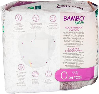 Bambo Nature Premium Eco-Friendly Baby Diapers, Size 5 (27-40 Lbs), 150 Count (6 Packs of 25)