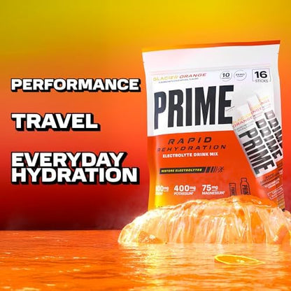 Prime Rapid Rehydration Electrolyte Powder Sticks, Berry Citrus Rush, Sugar Free Hydration Drink Mix with Sodium, Potassium &amp; B Vitamins, Caffeine Free, 16 Count