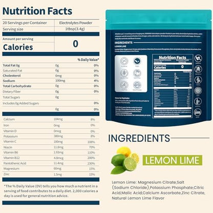 Electrolytes Powder Packets Sugar Free Hydration Packets, 7 Flavors Liquid Daily IV Electrolyte Drink Mixes for Rehydration with Electrolytes, Vitamins, 0 Calorie, 20 Sticks