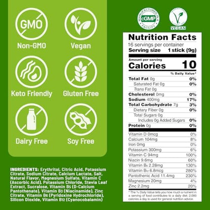 Venture Pal Sugar Free Electrolyte Powder Packets - Liquid Daily IV Hydration Packets | Electrolytes Drink Mix with 5 Vitamins &amp; 7 Electrolytes | Keto Friendly | Non-GMO | Certified Vegan | 16 Sticks