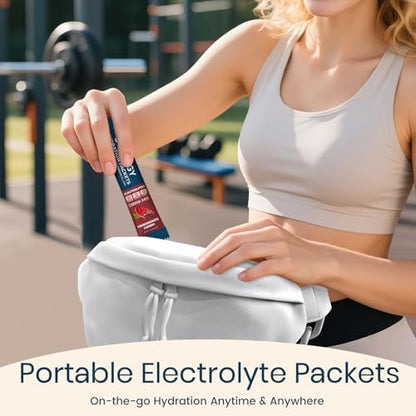 Electrolytes Powder Packets Sugar Free Hydration Packets, 7 Flavors Liquid Daily IV Electrolyte Drink Mixes for Rehydration with Electrolytes, Vitamins, 0 Calorie, 20 Sticks