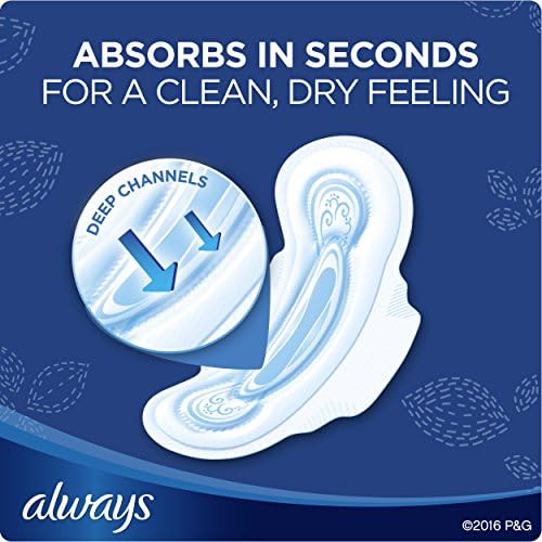 Always Maxi Overnight Pads with Wings for Women, Size 4, Overnight Absorbency, Unscented, 33 Count