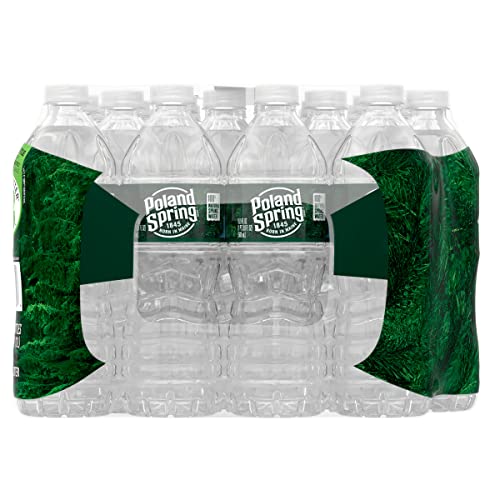 Poland Spring Maine Spring Water Bottles, 24 Pack – Crisp, Still Bottled Water with Naturally Balanced Occurring Minerals &amp; Electrolytes for Taste - 16.9 Fl Oz