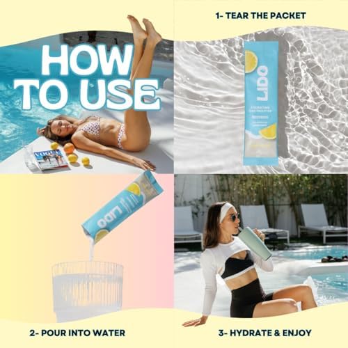 LIDO Lemonade Electrolyte Powder Packets — Clean, Zero-Sugar Hydration Drink Mix with Balanced Sodium for Fast Replenishment — Vegan, Paleo &amp; Fasting Friendly — 28 Sticks