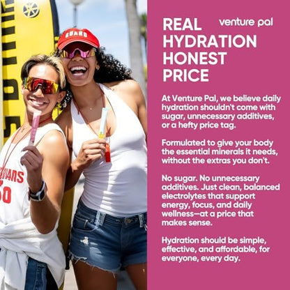 Venture Pal Sugar Free Electrolyte Powder Packets - Liquid Daily IV Hydration Packets | Electrolytes Drink Mix with 5 Vitamins &amp; 7 Electrolytes | Keto Friendly | Non-GMO | Certified Vegan | 16 Sticks