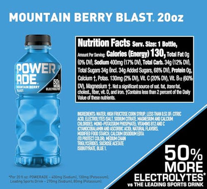 POWERADE Sports Drink Grape, 20 Ounce (Pack of 8)