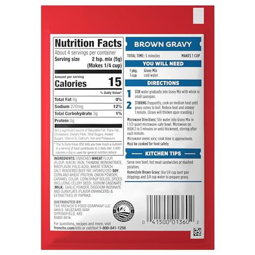 French's Brown Gravy Mix, 0.75 oz (Pack of 12)