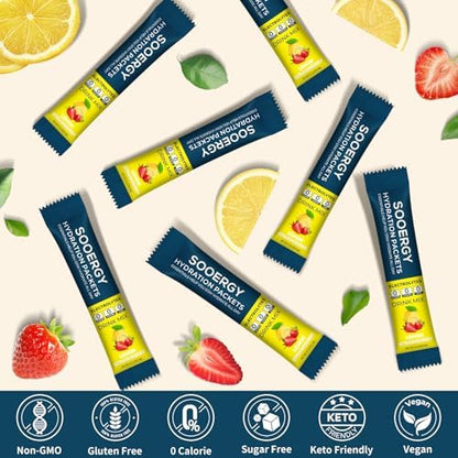 Electrolytes Powder Packets Sugar Free Hydration Packets, 7 Flavors Liquid Daily IV Electrolyte Drink Mixes for Rehydration with Electrolytes, Vitamins, 0 Calorie, 20 Sticks