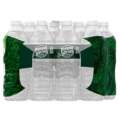 Poland Spring Maine Spring Water Bottles, 24 Pack – Crisp, Still Bottled Water with Naturally Balanced Occurring Minerals &amp; Electrolytes for Taste - 16.9 Fl Oz