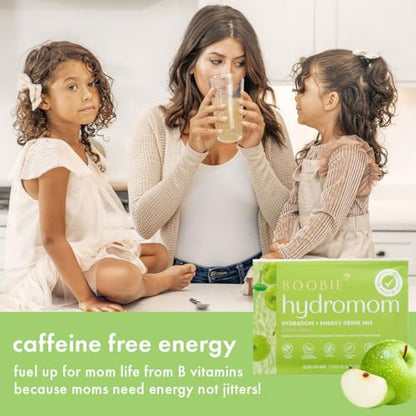 Boobie Hydromom Superfood Electrolyte Drink Mix, Blue Raspberry Lemonade | Refreshing Energy &amp; Hydration Boost for Mamas | On-The-Go &amp; Travel Essentials for Pregnancy, Lactation, &amp; Beyond, 15 Packets