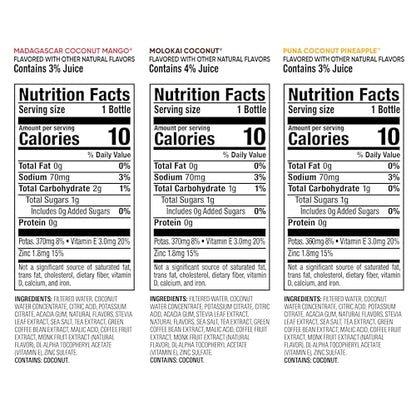 Bai Coconut Variety Pack, Antioxidant Infused Water Beverage, with Vitamin C and No Artificial Sweeteners, 18 fl oz bottles, 12 pack