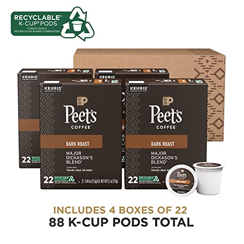 Peet's Coffee, Dark Roast Single Serve Coffee Pods - Major Dickason's Blend 75 Count (1 Box of 75 Pods)
