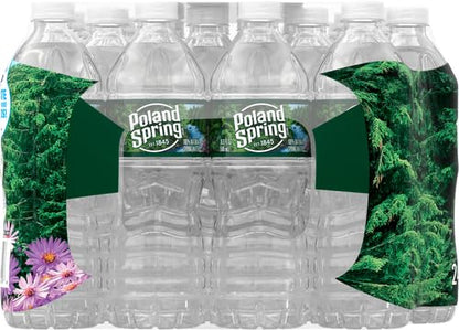 Poland Spring Maine Spring Water Bottles, 24 Pack – Crisp, Still Bottled Water with Naturally Balanced Occurring Minerals &amp; Electrolytes for Taste - 16.9 Fl Oz