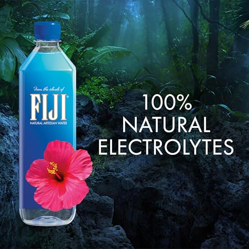 FIJI Natural Artesian Bottled Water 500mL / 16.9 Fl Ounce (Pack of 24) - 100% Natural Electrolytes