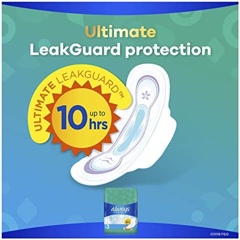 Always Ultra Thin Pads with Wings, Size 2, Long Super, 58 Count