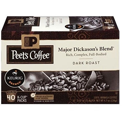 Peet's Coffee, Dark Roast Single Serve Coffee Pods - Major Dickason's Blend 75 Count (1 Box of 75 Pods)