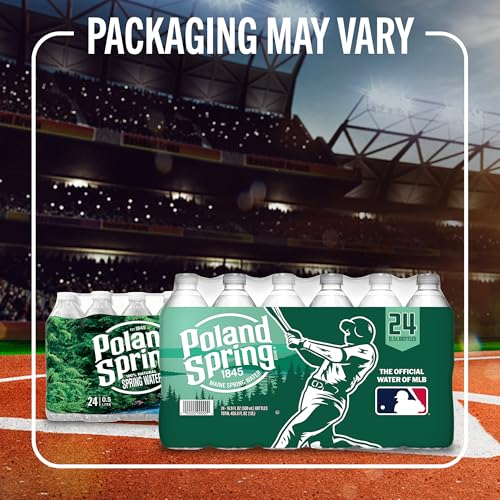 Poland Spring Maine Spring Water Bottles, 24 Pack – Crisp, Still Bottled Water with Naturally Balanced Occurring Minerals &amp; Electrolytes for Taste - 16.9 Fl Oz