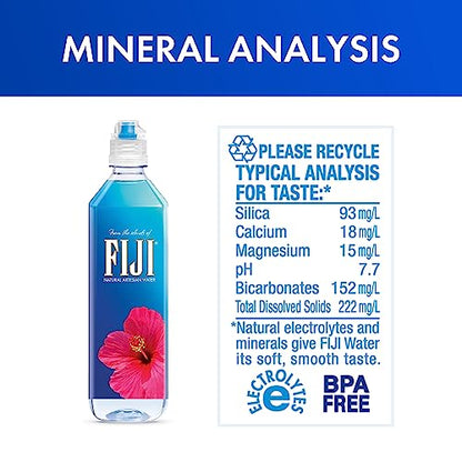 FIJI Natural Artesian Bottled Water 1 Liter / 33.8 Fl Ounce (Pack of 12) - 100% Natural Electrolytes