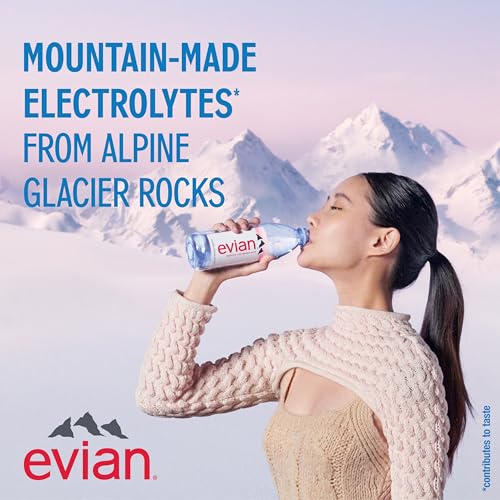 evian Natural Spring Water, PH Balanced with Natural Electrolytes, 16.9fl oz./500mL Bottles (pack of 24)