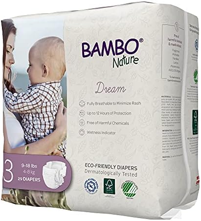 Bambo Nature Premium Eco-Friendly Baby Diapers, Size 5 (27-40 Lbs), 150 Count (6 Packs of 25)