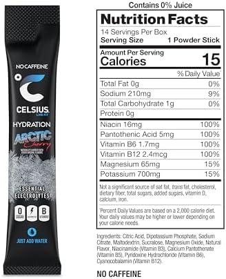 CELSIUS Hydration™ Lemon Lime, Sugar Free Electrolyte Hydration Drink Mix (Pack of 14)