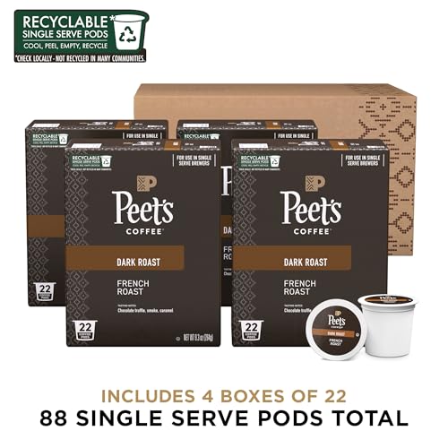 Peet's Coffee, Dark Roast Single Serve Coffee Pods - Major Dickason's Blend 75 Count (1 Box of 75 Pods)