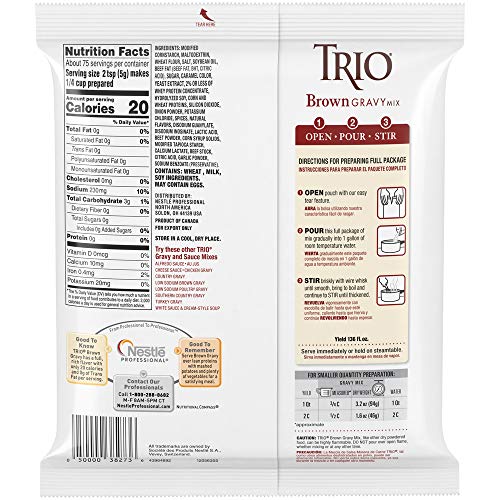Trio Brown Gravy Mix 13.37 oz (Pack of 8)