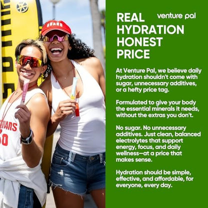 Venture Pal Sugar Free Electrolyte Powder Packets - Liquid Daily IV Hydration Packets | Electrolytes Drink Mix with 5 Vitamins &amp; 7 Electrolytes | Keto Friendly | Non-GMO | Certified Vegan | 16 Sticks