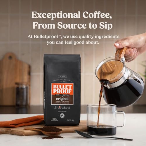 Bulletproof The Mentalist Medium-Dark Roast Ground Coffee, 12 Ounces, Clean Coffee Tested for Toxins, Packaging May Vary