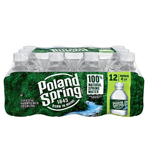 Poland Spring Maine Spring Water Bottles, 24 Pack – Crisp, Still Bottled Water with Naturally Balanced Occurring Minerals &amp; Electrolytes for Taste - 16.9 Fl Oz