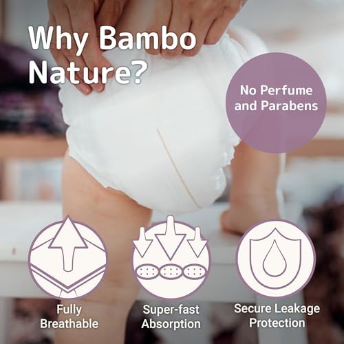 Bambo Nature Premium Eco-Friendly Baby Diapers, Size 5 (27-40 Lbs), 150 Count (6 Packs of 25)
