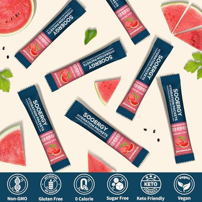 Electrolytes Powder Packets Sugar Free Hydration Packets, 7 Flavors Liquid Daily IV Electrolyte Drink Mixes for Rehydration with Electrolytes, Vitamins, 0 Calorie, 20 Sticks