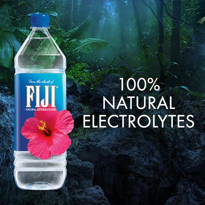 FIJI Natural Artesian Bottled Water 1 Liter / 33.8 Fl Ounce (Pack of 12) - 100% Natural Electrolytes