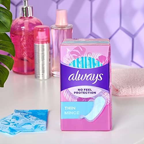 Always Daily Fresh Thin Liners, Regular Absorbency, Unscented Panty Liners, 162 Count