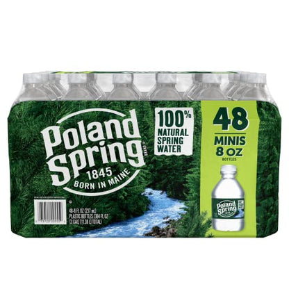 Poland Spring Maine Spring Water Bottles, 24 Pack – Crisp, Still Bottled Water with Naturally Balanced Occurring Minerals &amp; Electrolytes for Taste - 16.9 Fl Oz