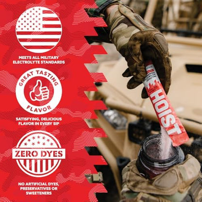 HOIST Electrolyte Drink Mix Powder Sticks – Rapid Rehydration, Military Hydration Formula – Peach Mango (12 Single-Serve Packs)