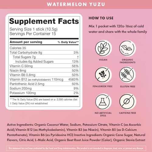 Boobie Hydromom Superfood Electrolyte Drink Mix, Blue Raspberry Lemonade | Refreshing Energy &amp; Hydration Boost for Mamas | On-The-Go &amp; Travel Essentials for Pregnancy, Lactation, &amp; Beyond, 15 Packets