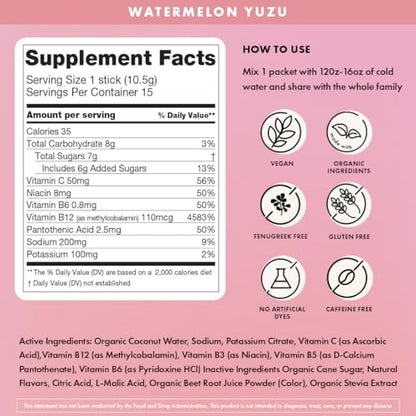 Boobie Hydromom Superfood Electrolyte Drink Mix, Blue Raspberry Lemonade | Refreshing Energy &amp; Hydration Boost for Mamas | On-The-Go &amp; Travel Essentials for Pregnancy, Lactation, &amp; Beyond, 15 Packets