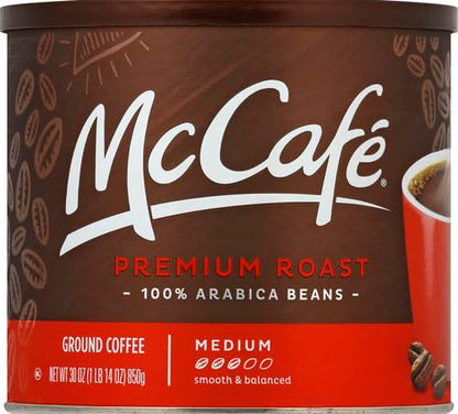 McCafe Premium Roast, Medium Roast Ground Coffee, 30 oz Canister