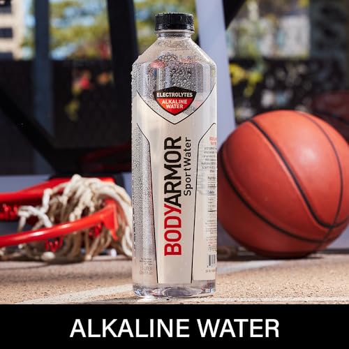 BODYARMOR SportWater Alkaline Water, Superior Hydration, High Alkaline Water pH 9+, Electrolytes, Perfect for your Active Lifestyle, 1 Liter (Pack of 12)
