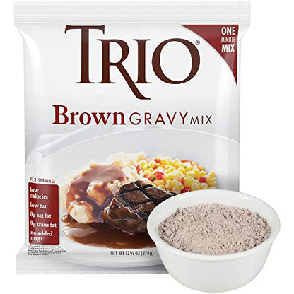 Trio Brown Gravy Mix 13.37 oz (Pack of 8)
